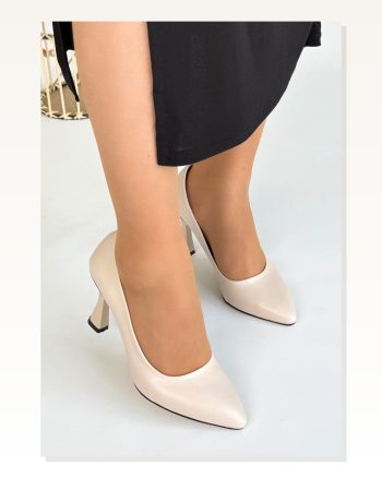 Kadın Cilt Konforlu Adım Ulba Bej Stiletto Ayakkabı