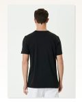 Basic Dokulu Unisex Günlük Stil Gece Siyahı Bisiklet Yaka Regular Tişört