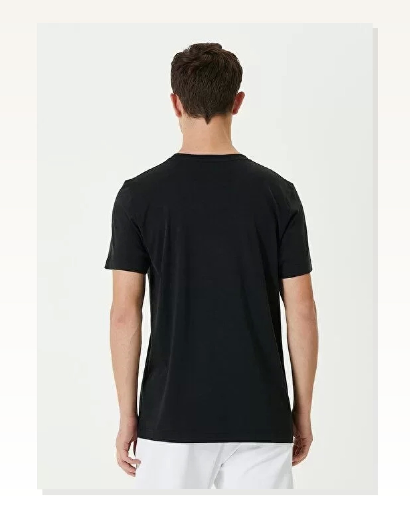 Basic Dokulu Unisex Günlük Stil Gece Siyahı Bisiklet Yaka Regular Tişört Marketplace blank