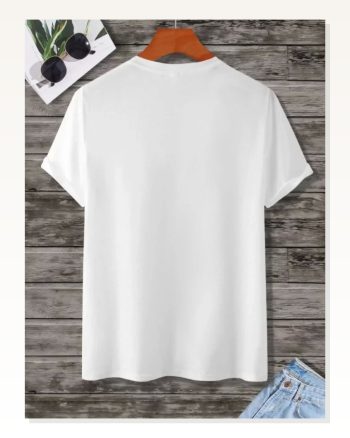 Unisex Beyaz Minimalist Dokulu Pamuklu Oversize Tişört