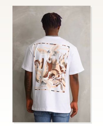 Unisex Kar Beyazı Premium Dokulu Pamuklu Oversize Tişört
