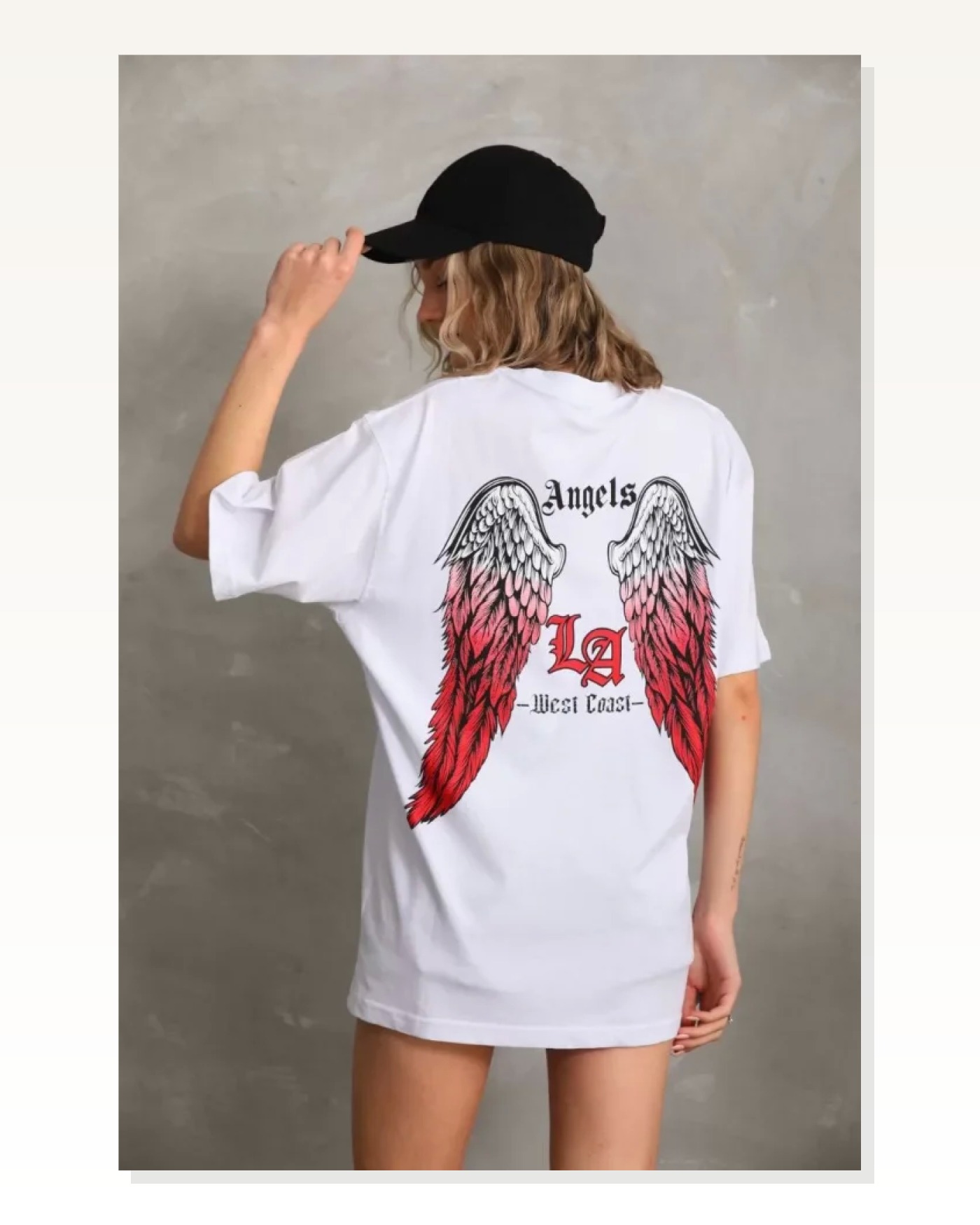 Baskılı Unisex Günlük Stil Vintage Beyaz Pamuklu Oversize Tişört Marketplace blank