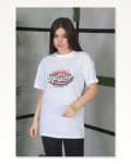 Kadın Salaş Stil Mistik Melek İllüstrasyonlu Beyaz Pamuklu Oversize Grafik Tişört