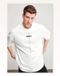 Baskılı Unisex Günlük Stil Beyaz Oversize Tişört
