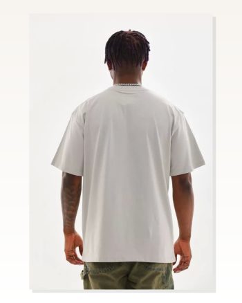 Unisex Günlük Stil Klasik Gri Melanj Bisiklet Yaka Oversize Tişört