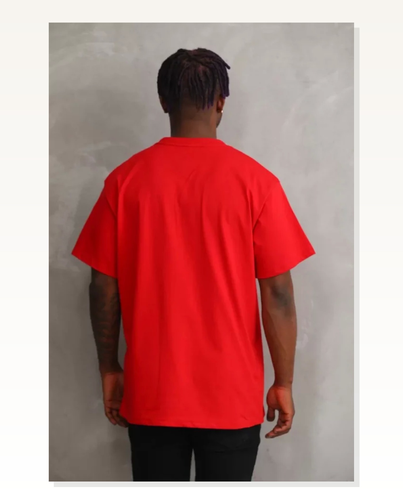 Unisex Salaş Stil Canlı Kırmızı Tonlu Pamuklu Oversize Grafik Tişört Marketplace blank