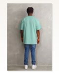 Baskılı Unisex Günlük Stil Doğa Temalı Mint Yeşili Pamuklu Oversize Tişört