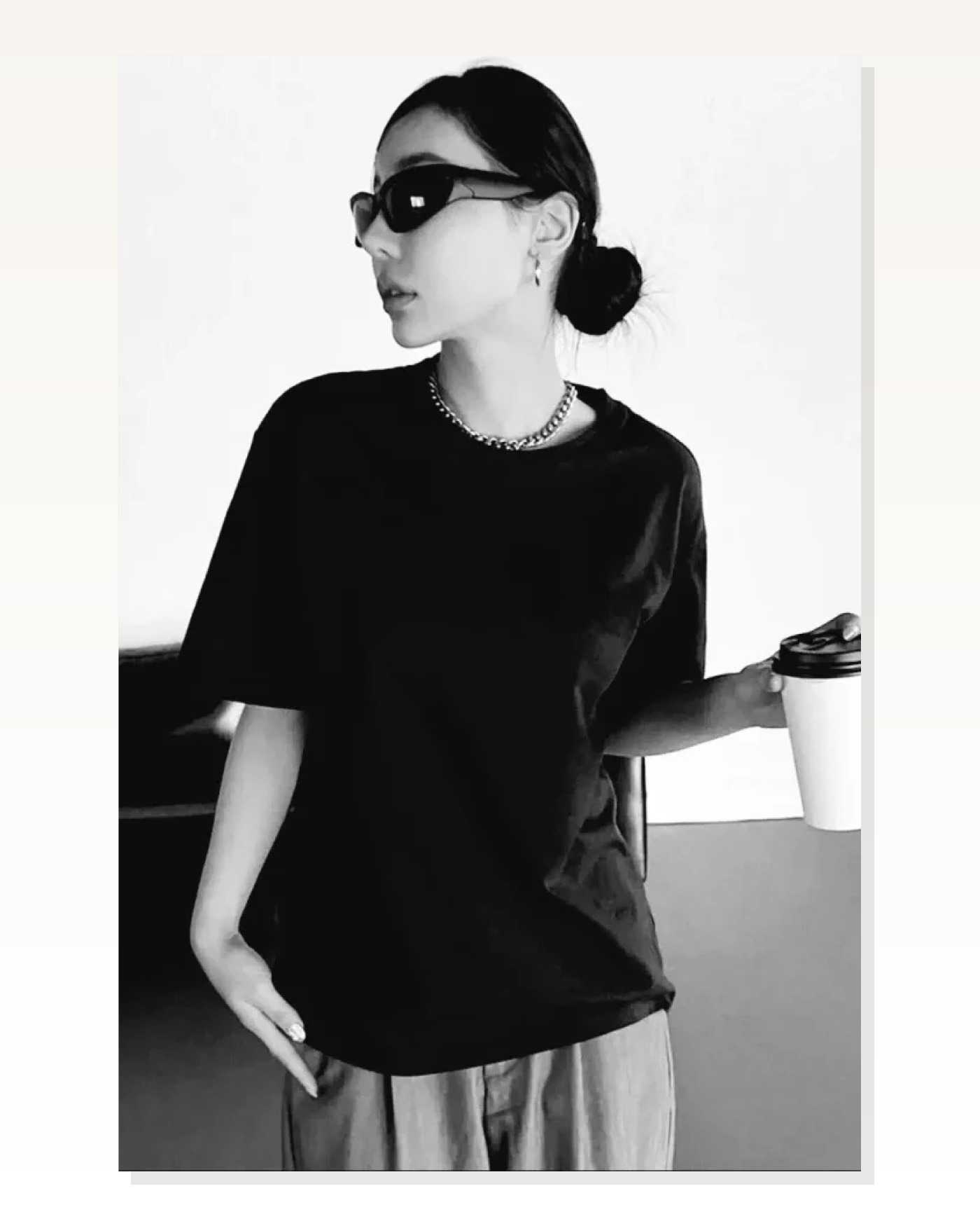 Basic Dokulu Unisex Günlük Stil Gece Siyahı Pamuklu Oversize Tişört Marketplace blank