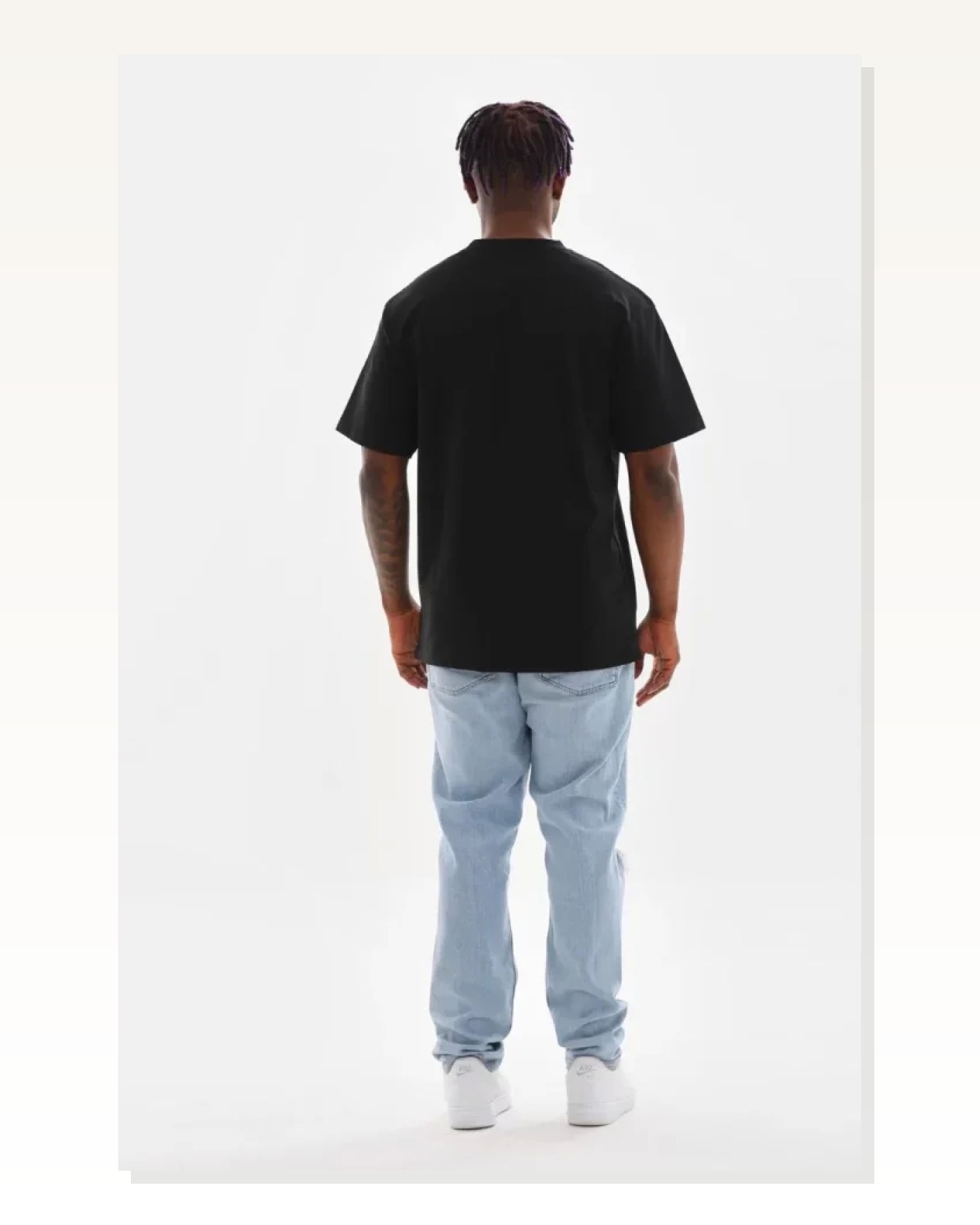 Unisex Günlük Stil Kömür Siyahı Dokulu Bisiklet Yaka Oversize Tişört Marketplace blank