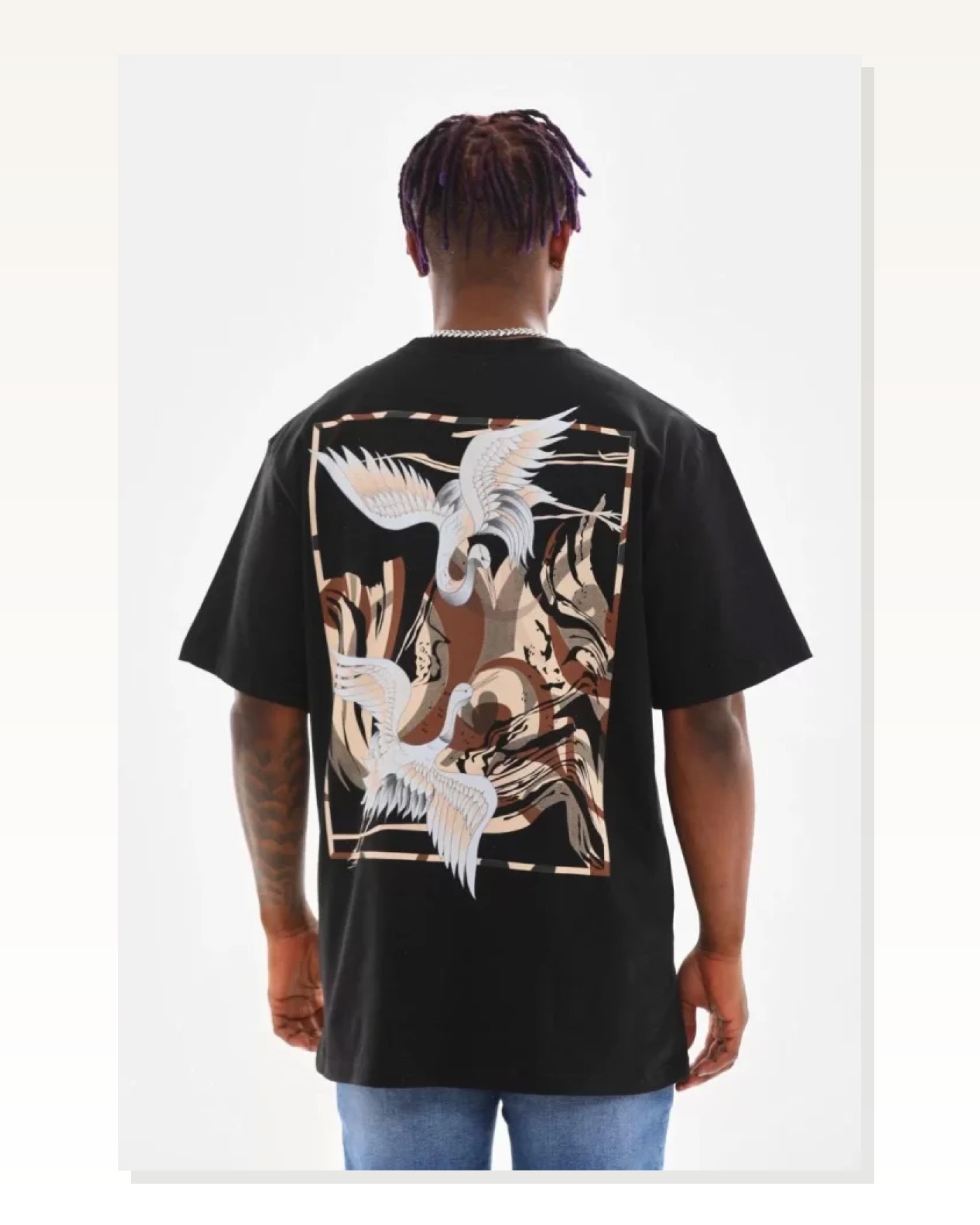 Unisex Gece Siyahı Premium Dokulu Pamuklu Oversize Tişört Marketplace blank