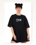 Unisex Günlük Stil Gece Siyahı Ham Dokulu Bisiklet Yaka Oversize Tişört