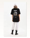 İllüstrasyon Baskılı Unisex Günlük Stil Siyah Pamuklu Oversize Tişört Marketplace