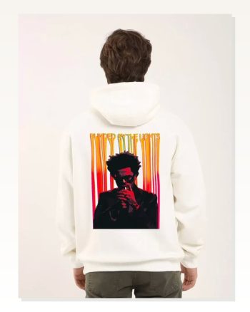 Kadın Desenli Günlük Stil Beyaz Üç İplik Grafik Kapüşonlu Sweatshirt