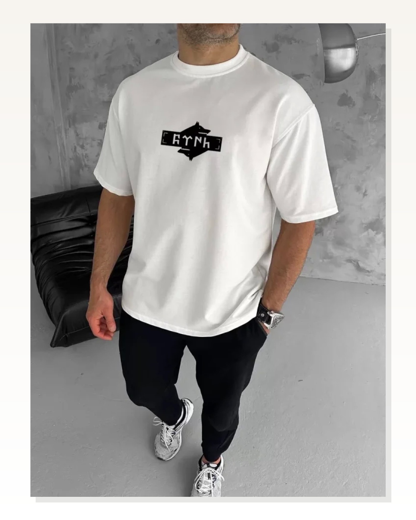 Unisex Günlük Stil Beyaz Duble Kol Modern Tasarım Tişört Marketplace blank