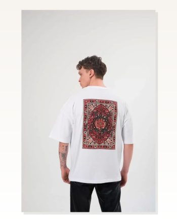 Baskılı Unisex Günlük Stil Beyaz Arktik Seri Minimal Oversize Tişört