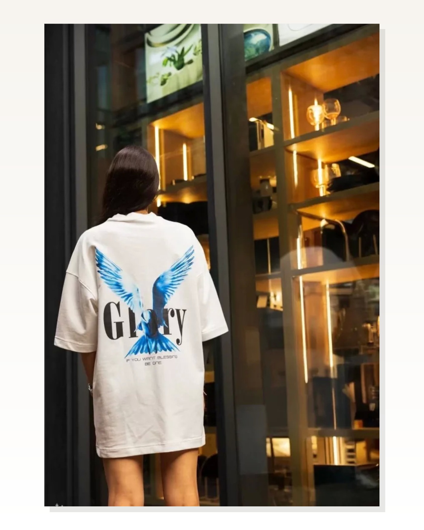 Baskılı Unisex Günlük Stil Beyaz Kanvas Doku Oversize Tişört Marketplace blank