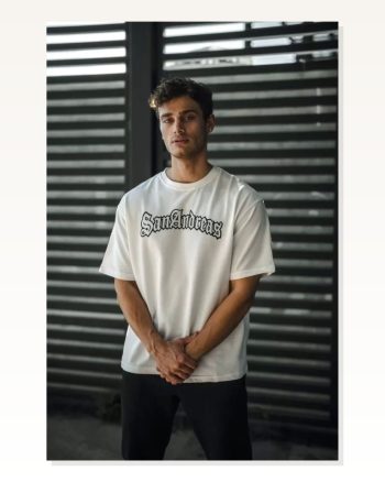 Baskılı Unisex Günlük Stil Beyaz Urban Koleksiyonu Oversize Tişört