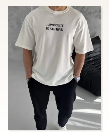 İllüstrasyon Baskılı Unisex Beyaz Retro Oversize Tişört