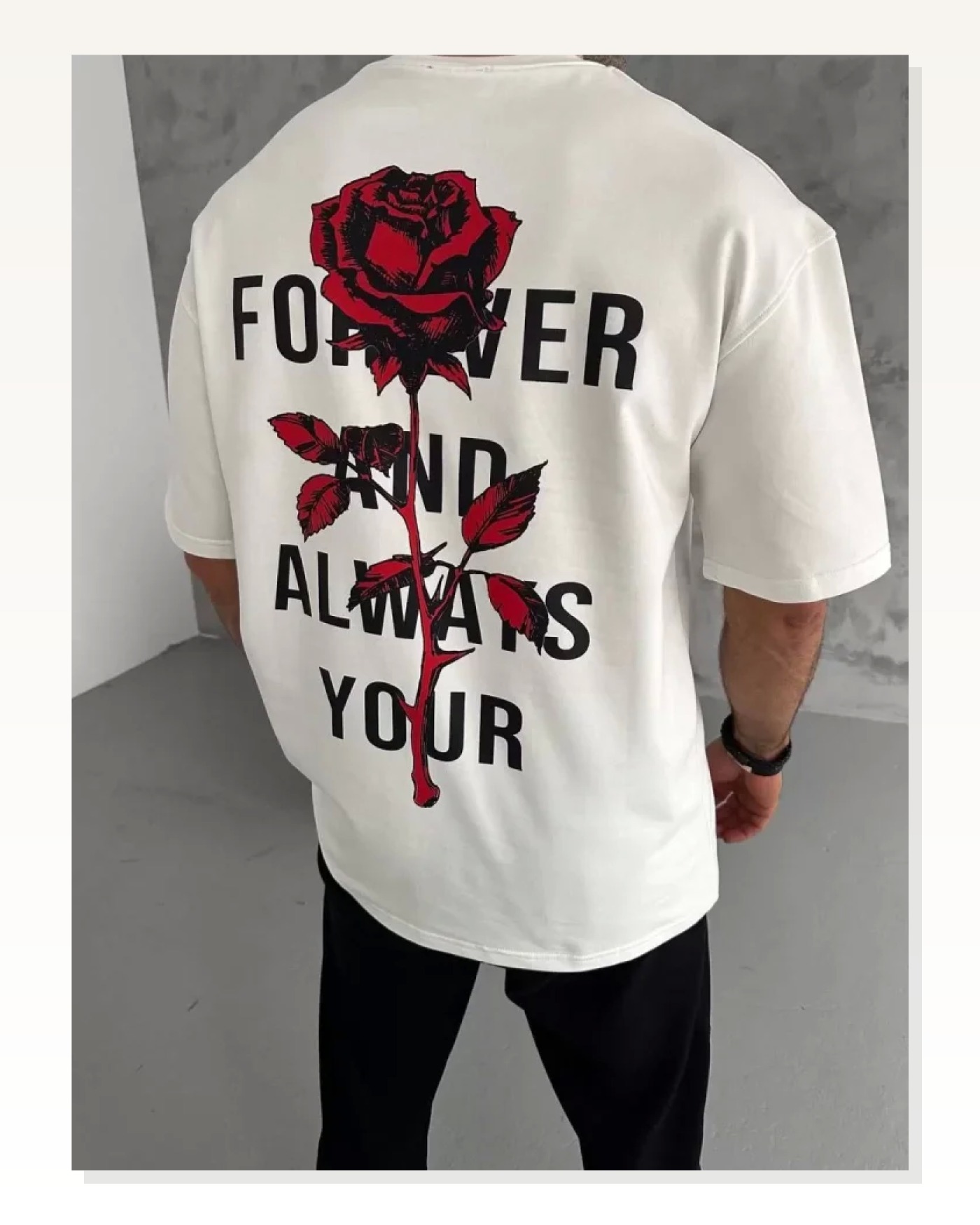 Baskılı Unisex Günlük Stil Beyaz Nature Temalı Oversize Tişört Marketplace blank