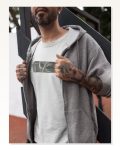 Baskılı Unisex Günlük Stil Beyaz Geometrik Form Oversize Tişört Marketplace