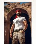 Sırt Baskılı Unisex Beyaz Premium Penye Oversize Tişört
