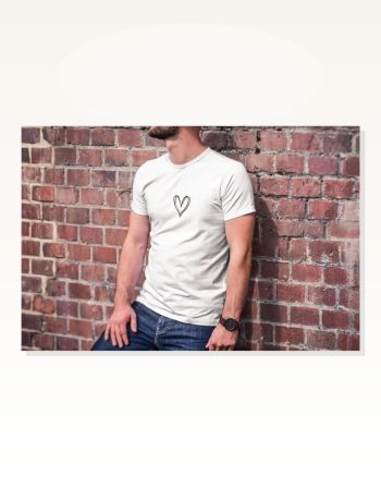 Modern Sanat Baskılı Unisex Beyaz Oversize Tişört