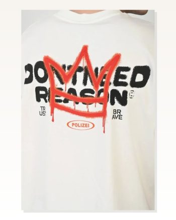 Baskılı Unisex Günlük Stil Beyaz Bisiklet Yaka Oversize Tişört