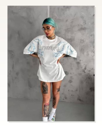 Kadın Baskılı Günlük Stil Siyah Üç İplik Geometrik Form Bisiklet Yaka Sweatshirt