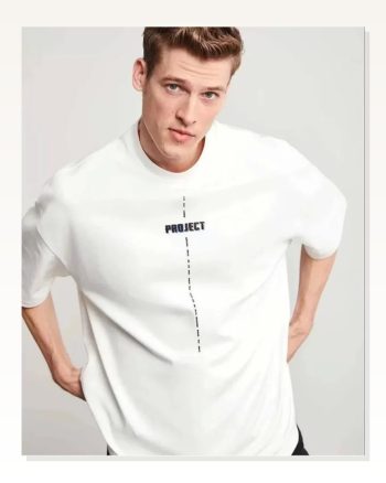 Desenli Unisex Günlük Stil Beyaz Optik Nordik Tişört