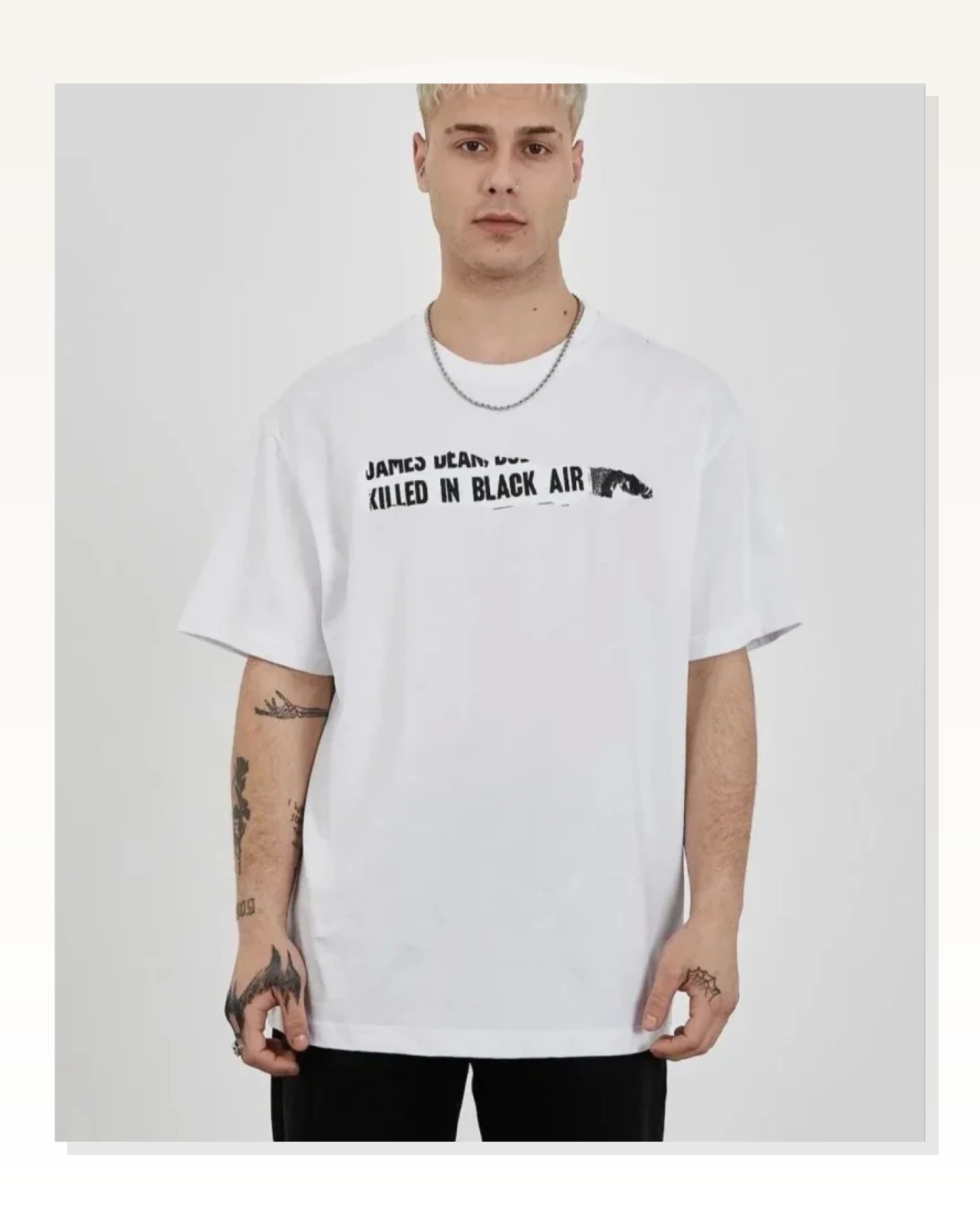 Baskılı Unisex Günlük Stil Beyaz Bisiklet Yaka Oversize Tişört Marketplace blank