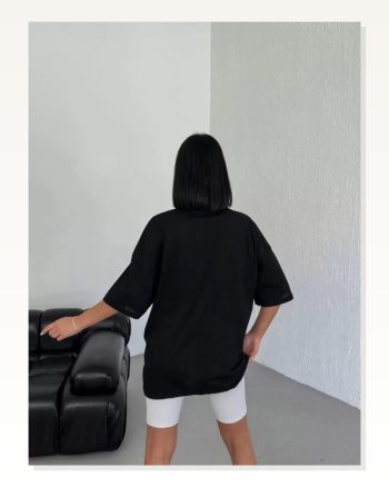 Desenli Unisex Günlük Stil Beyaz Optik Grafik Oversize Tişört