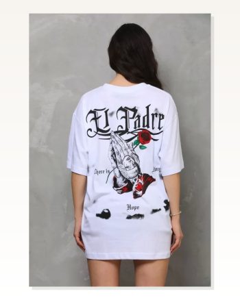 Baskılı Unisex Beyaz Arktik Seri Minimalist Oversize Tişört