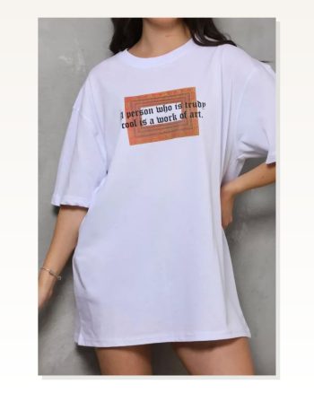 Baskılı Unisex Günlük Stil Beyaz Vintage Poster Oversize Tişört