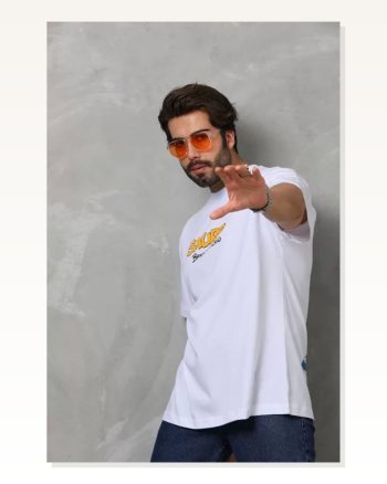 Soft Dokulu Unisex Günlük Stil Beyaz Arktik Seri Oversize Tişört