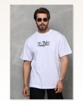 Baskılı Unisex Günlük Stil Beyaz Soft Cotton Dokulu Oversize Tişört