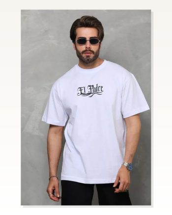 Baskılı Unisex Günlük Stil Beyaz Soft Cotton Dokulu Oversize Tişört