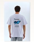 Baskılı Unisex Günlük Stil Beyaz Vintage Poster Stil Oversize Tişört Marketplace