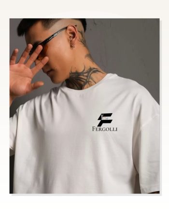 Grafik Baskılı Unisex Günlük Stil Beyaz Kristal Doku Oversize Tişört