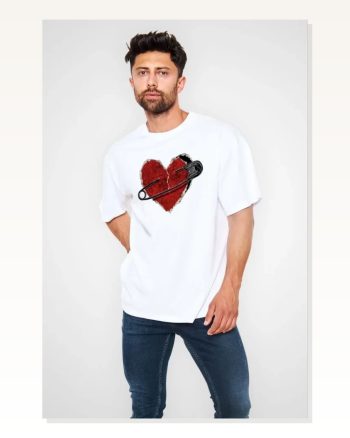 Grafik Baskılı Unisex Beyaz Klasik Kesim Tişört