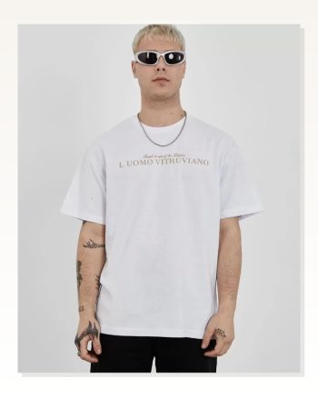 Baskılı Unisex Beyaz Arktik Seri Minimalist Tişört
