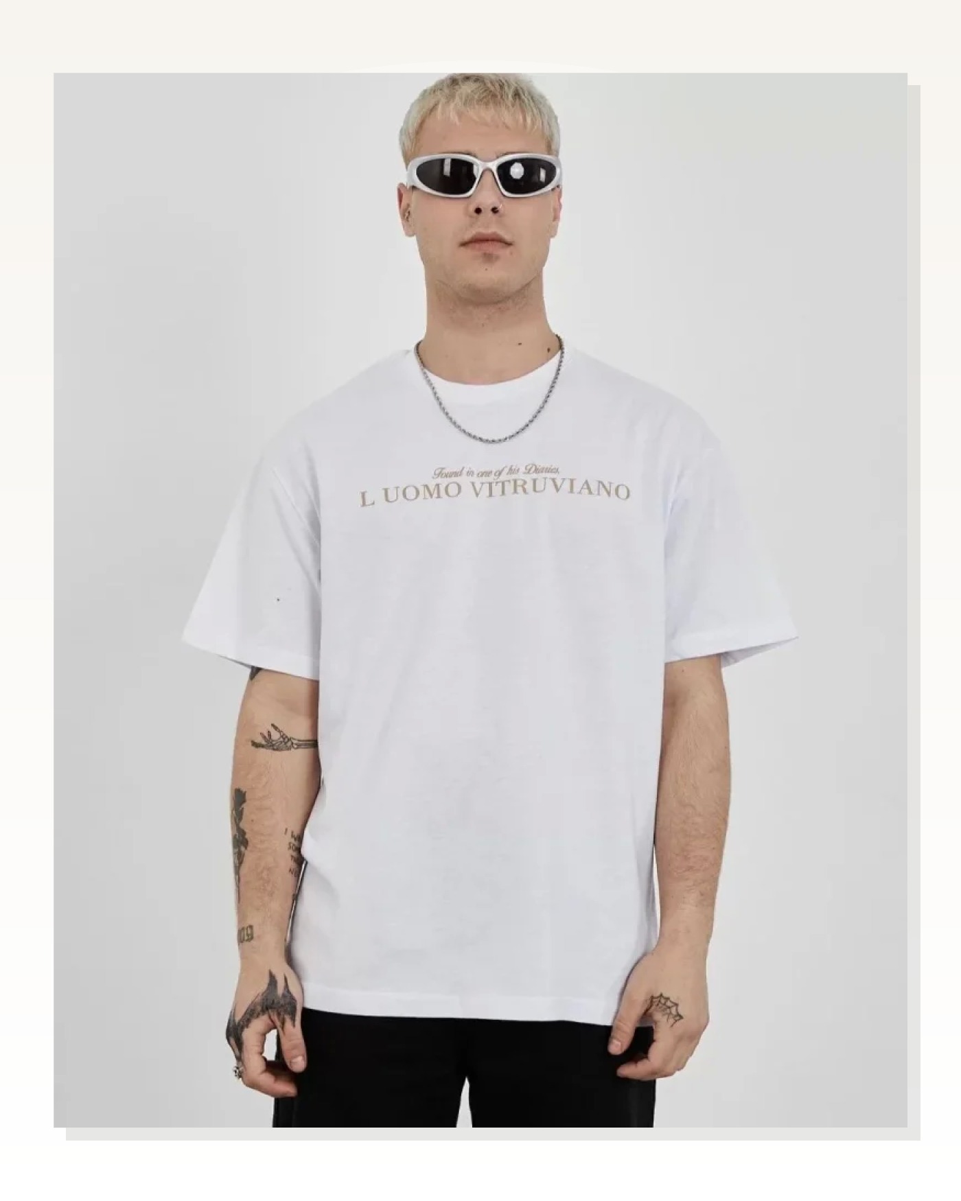 Baskılı Unisex Beyaz Arktik Seri Minimalist Tişört Marketplace blank