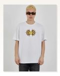 Desenli Unisex Günlük Stil Beyaz Optik Grafik Tişört
