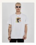 Baskılı Unisex Günlük Stil Beyaz Bisiklet Yaka Oversize Tişört