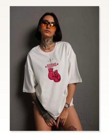 Baskılı Unisex Günlük Stil Beyaz Zen Temalı Doğa Oversize Tişört