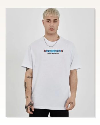 Baskılı Unisex Günlük Stil Beyaz Bisiklet Yaka Oversize Tişört