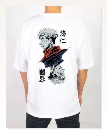 Baskılı Unisex Günlük Stil Beyaz Galeri Serisi Eskiz Oversize Tişört