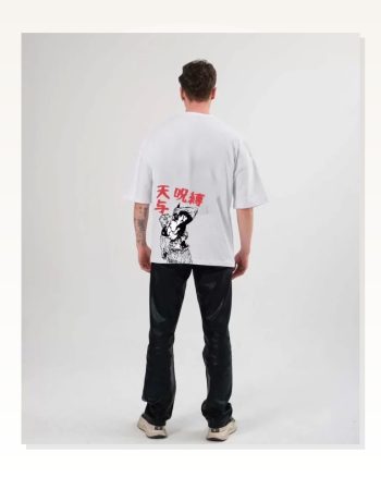 Baskılı Unisex Günlük Stil Beyaz Vintage Pop-culture Oversize Tişört