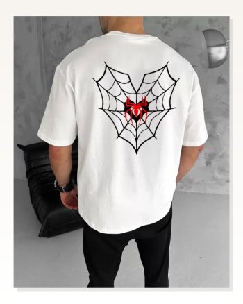 Unisex Günlük Stil Beyaz Kar Beyazı Grafik Tasarım Oversize Tişört