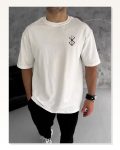 Baskılı Unisex Günlük Stil Beyaz Kristal Netliğinde Oversize Tişört Marketplace