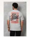Baskılı Unisex Melanj Gri Retro Stil Tasarım Oversize Tişört Marketplace